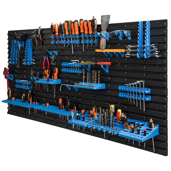 Værksted Organizer, Plastmateriale, 154 x 78 cm Dimensioner, Egnet til garager og værksteder, Mobil Opsætning, Nem Vægmontering