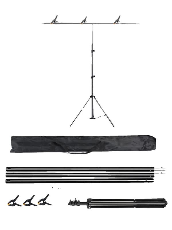 Baggrundsstativ, Justerbar Højde, Bærbart Design,1.5x2M Clip tilfældig