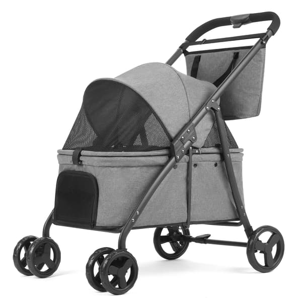 Hundtransportör, Fällbar Design, Smidiga Hjul,GRÅ