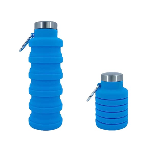 Foldbar Kop, Bærbar Silikone, 500 ml Kapacitet,Blå