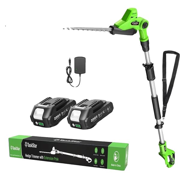 Häcksax, Sladdlös Drift, Justerbart Rotationshuvud, med 2X2.0Ah batteri, EU-plugg-a