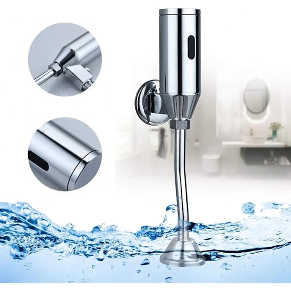 Sensor Urinal Spuleventil, Automatisk Betjening, Vandbesparende Design,Sølv