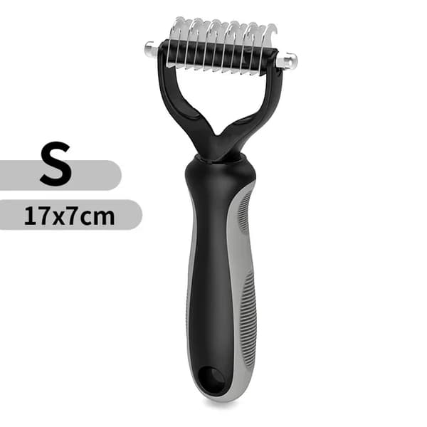 Kæledyrsgroomingværktøj, Uldudredningsbørste, Ergonomisk Design,Grå S