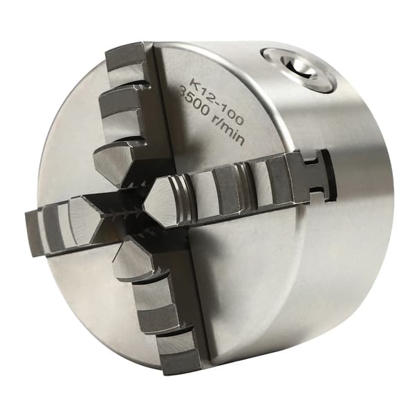 4-Kæbe Selvcentrerende Chuck, 100mm Diameter, Præcisionsværktøj,Sølv, 4Kæbe