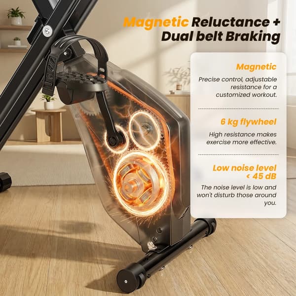 Indendørs cykel, 16-niveau magnetisk modstand, kompakt foldbart design,YZJ508