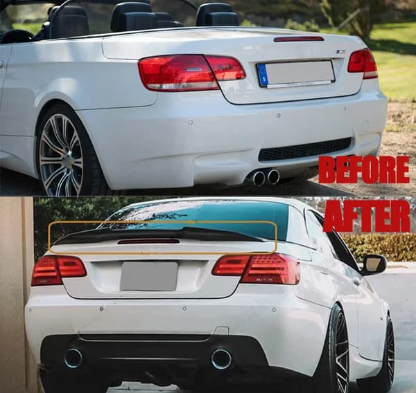 Andetails Spoiler, Nem Installation, Holdbar ABS Konstruktion,Glans Sort