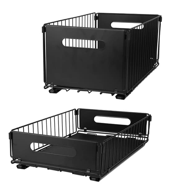 Opbevaringsorganisator, Holdbart Rustfrit Stål, Pladsbesparende Design,sort