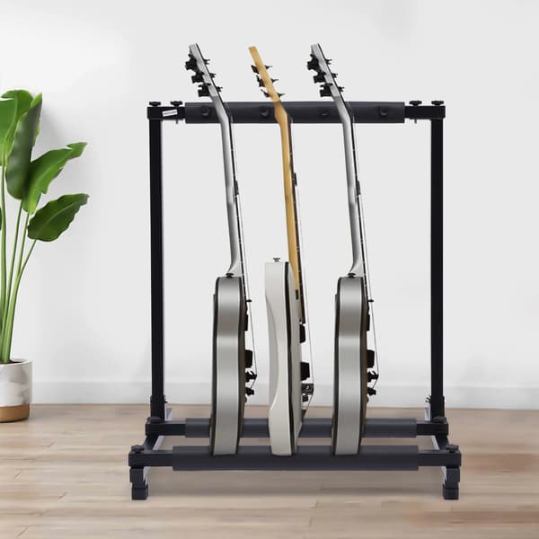 Gitarrställ, rymmer 3 gitarrer, hållbar järnram,svart