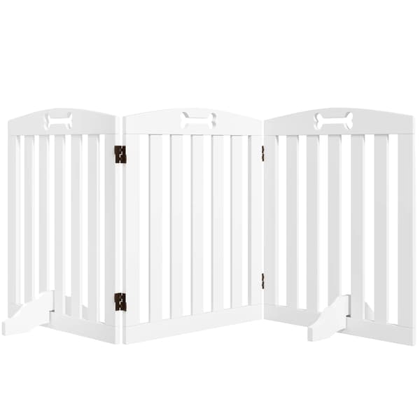 Hundsäkerhetsbarriär, Vikbar Design, Robust Konstruktion, Vit, 155X30X61 cm