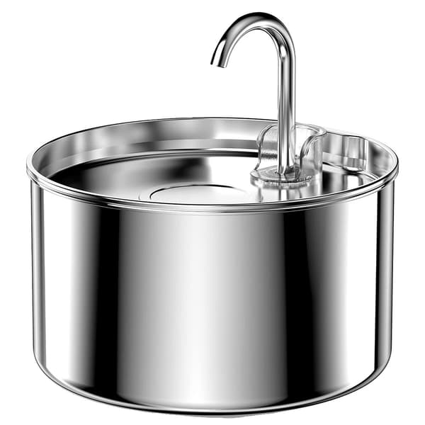 Vattenfontän, rostfritt stål, USB-driven,2.2L Pet Vatten
