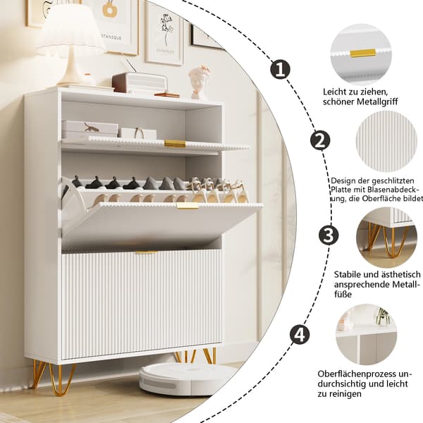 Skoskåp, Smal Design, Modern Estetik, Vit