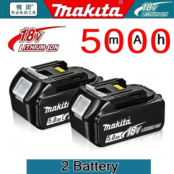 Litiumjonbatteri, 5,0 Ah kapacitet, 18V kompatibilitet, 2 batterier