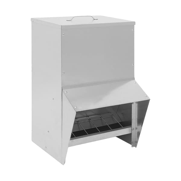 Fuglefoder, 25L kapacitet, anti-spild design,Sølv