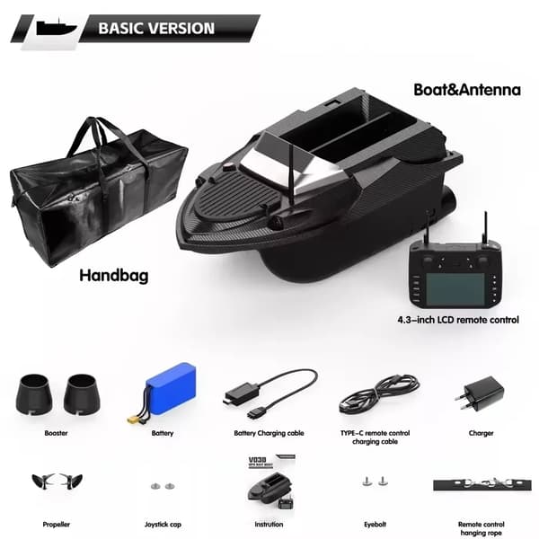 Bait Boat, Dubbelmotor, 800m Räckvidd,V080 GPS 20000mAh