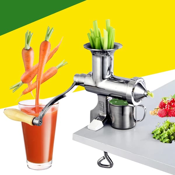 Vetegräsjuicer, Rostfritt Stål, Manuell Drift,Silver