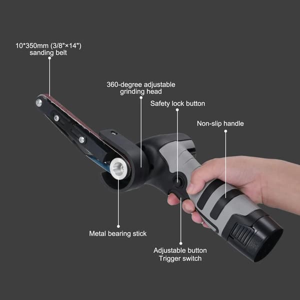 Mini Bältslip, Högvarvig Motor, Mångsidigt Slipset,svart