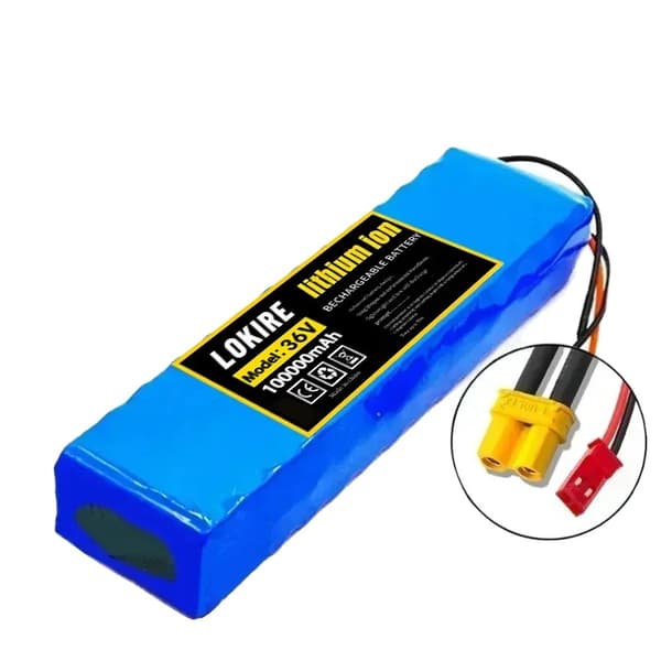 Elbilbatteri, 100 Ah kapacitet, 36V lithium-ion,XT30-JST