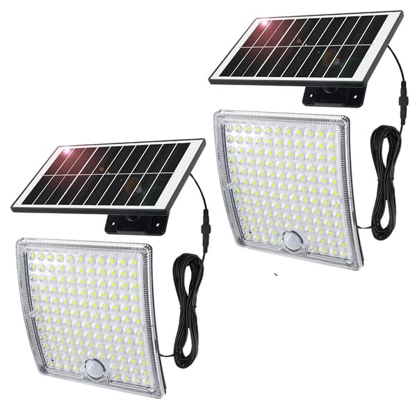 Solarlamper, bevægelsessensor, vejrbestandigt design,2PCS Buet Overflade