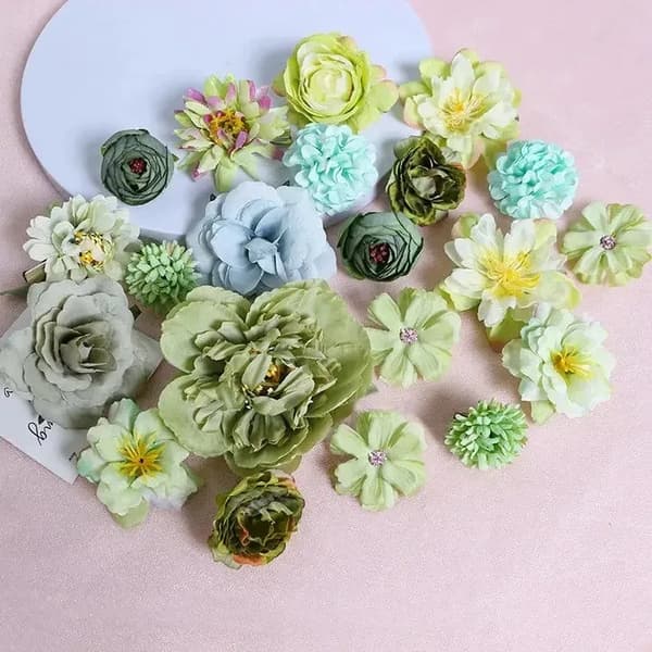 Tekokukat, Silkkiruusut, Sisustaminen,21Pcs Vihreä