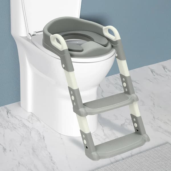 Toiletbræt, Blød Pude, Sikkerhedsfunktioner,GRÅ
