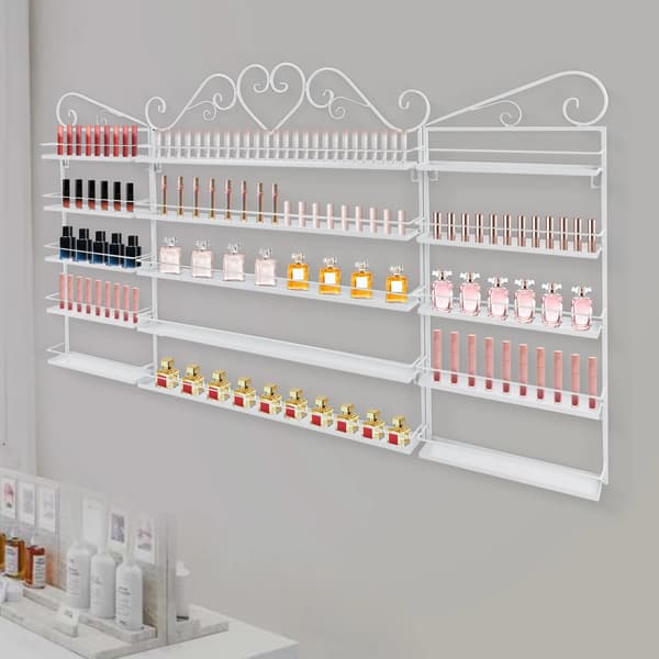 Nagellack Förvaringsställ, Väggmonterad Design, Stor Kapacitet,VIT
