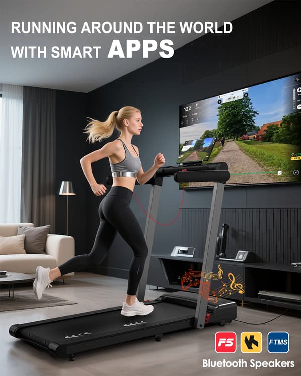 Gåpad, 2,5 HK elektrisk motor, sammenfoldeligt design, Bluetooth-forbindelse, LCD-skærm, maksimal hastighed 6 km/t