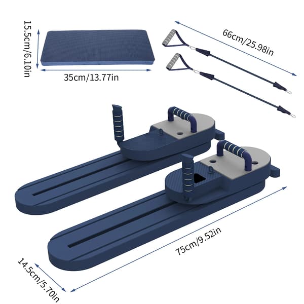 Bærbar Pilates Board, Multifunktionelle Tilbehør, Pladsbesparende Design,Blå