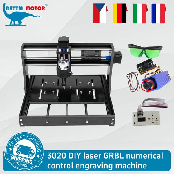 Graveringsmaskine, Desktop CNC Router, GRBL Controller,TILFØJ offline+7w Laser
