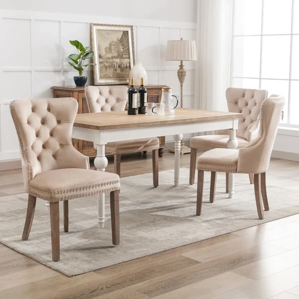 Matstolar, Klädd design, Träben,Beige