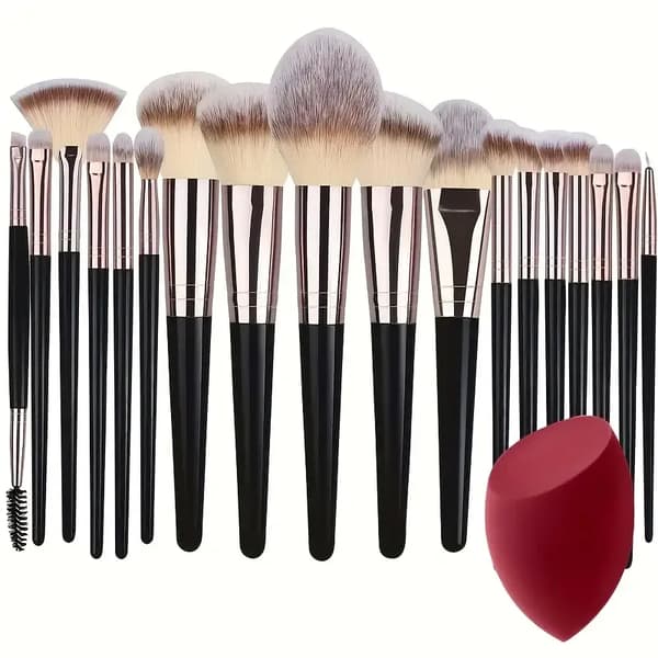 Makeupborstsats, Mjuka Syntetiska Borst, Mångsidig Tillämpning,18PCS