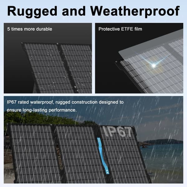 Solpanel, Bærbar, Vandtæt,45W