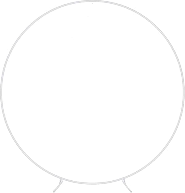 Bröllopsbåge, Robust Metallram, Verktygsfri Montering,2m/6.6ft, VIT