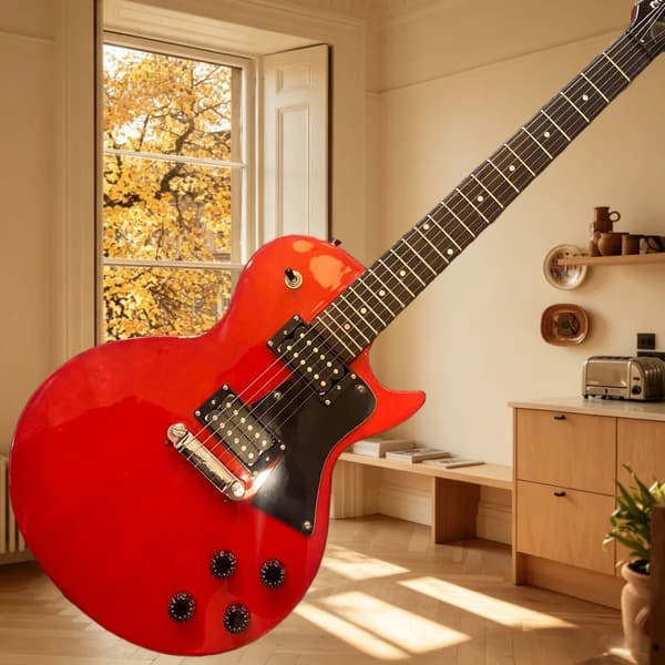Gitarr, rosenträsgrepp, fast stall,Röd