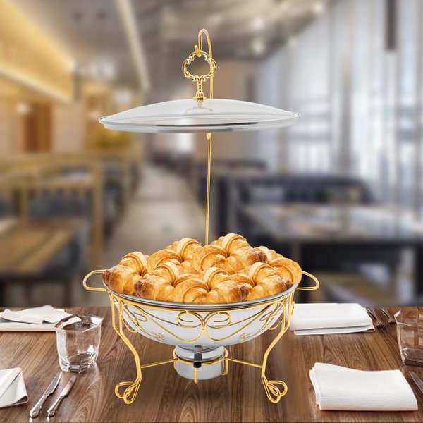 Chafing Dish, Moderne Design, 6L Kapacitet,Sølv