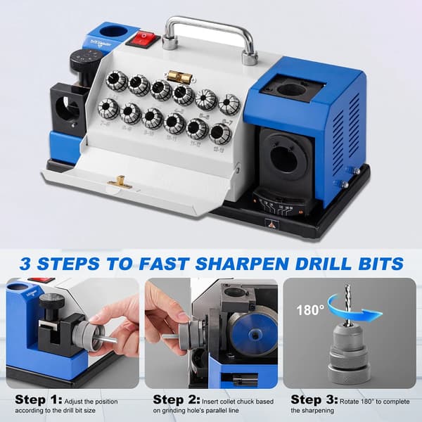 Borebitsliber, Fuldautomatisk, Kompatibel med 2-13mm Bits,EU stik