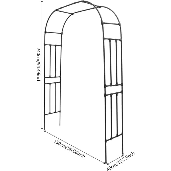 Trädgårdsbåge Trellis, Pulverlackerad Stål, Klätterväxtstöd,M