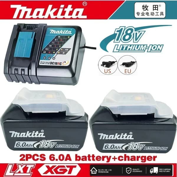 Batteri, litiumjon, 6.0Ah kapacitet, 2PCS YZ-6A DC18RC
