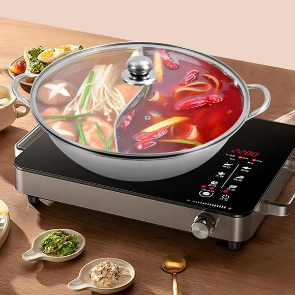 Hot Pot, Rostfritt Stål, Dubbel Matlagning Design,silver