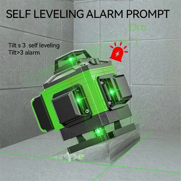 Laser Level, Self-Leveling, Dual Horizontal and Vertical Line, Green 12 Line