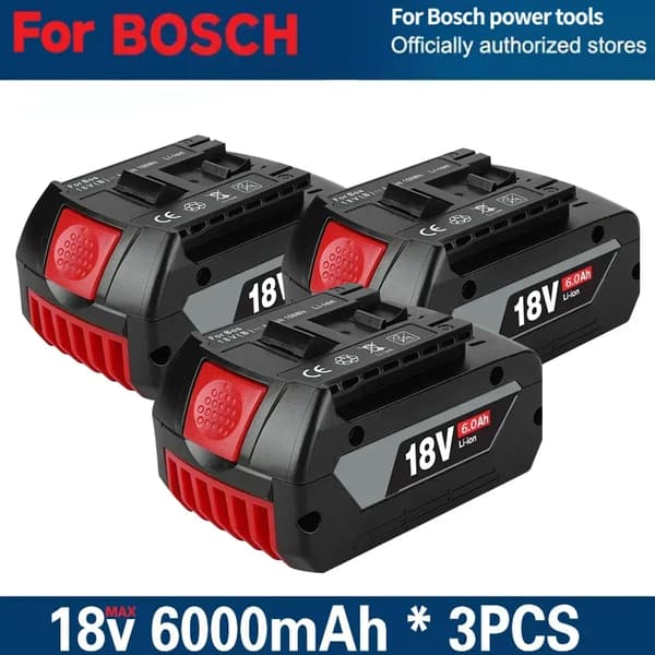 Litiumjonbatteri, 18V, 6000mAh kapacitet, 3st batteri 6.0AH