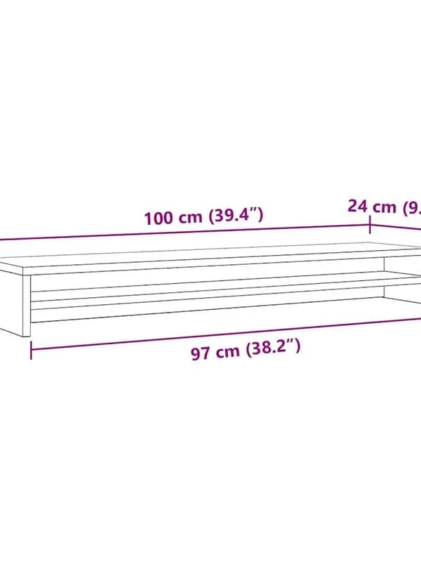 Bildskärmsstativ, konstruerat trä, ergonomisk design, Grå