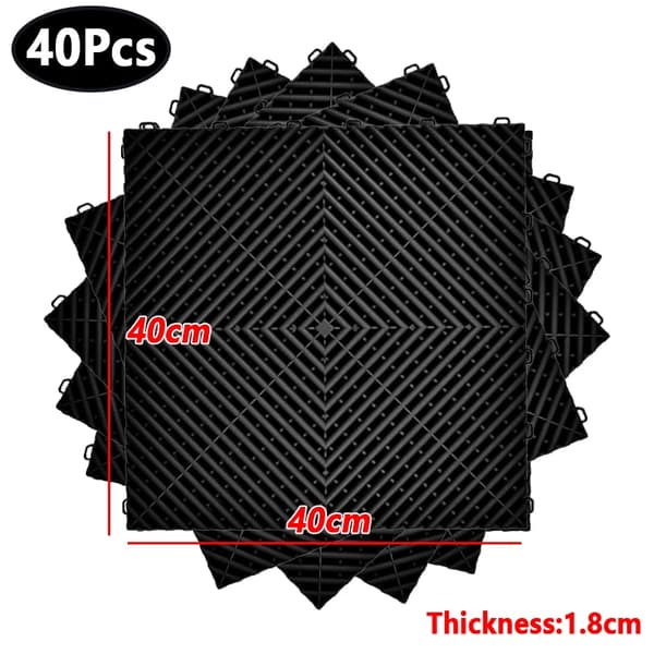 Sammenkoblede Gulvfliser, Holdbar Konstruktion, Nem Installation,40Pcs Sort