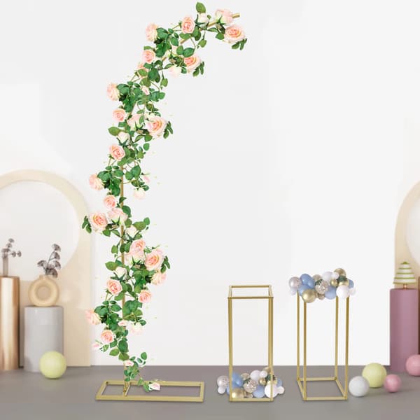 Bröllopsbåge Set, Hållbar Stålstruktur, Elegant Utställning,Guld, L