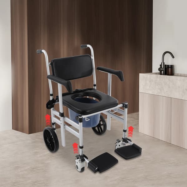 Fällbar Duschsits, Justerbar Höjd, Multifunktionell Design,Silverfärgad