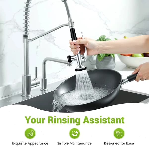 Køkkenvask Sprayer, Messingkonstruktion, Vandbesparende Design,sort