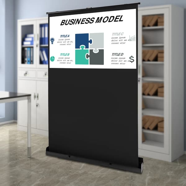 Mobil projektionsduk, 60 tum, högkvalitativ vit glasfiber, stöder 4K och 8K, robust aluminiumram, lätt design
