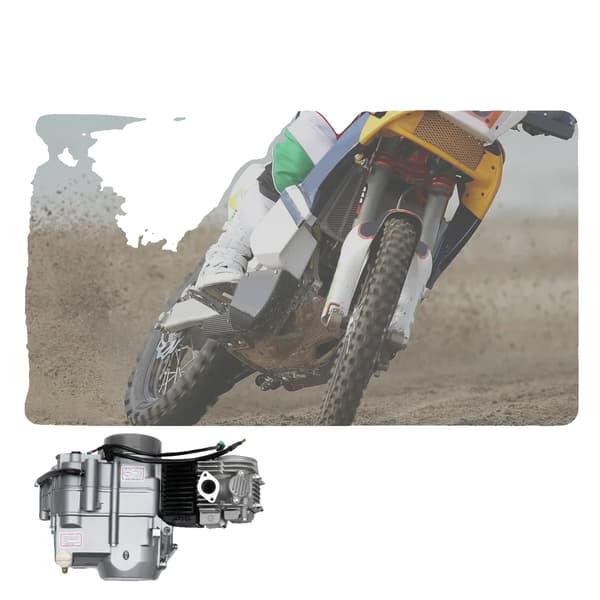 Motorcykelmotor, 4-takts, 125 cc slagvolumen,Sølv