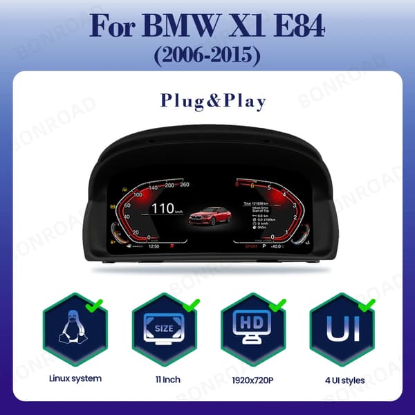 Instrumenteringspanel, 11-tommer skærm, Plug and Play interface,X1 E84