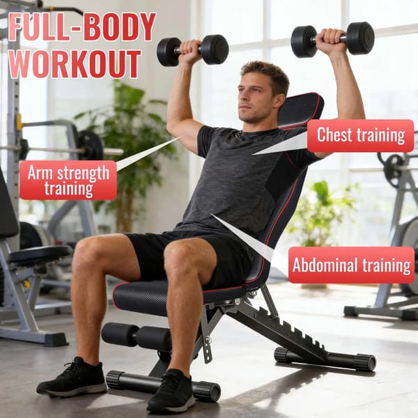 Fitness Stol, Justerbart Design, Ergonomiske Funktioner,sort