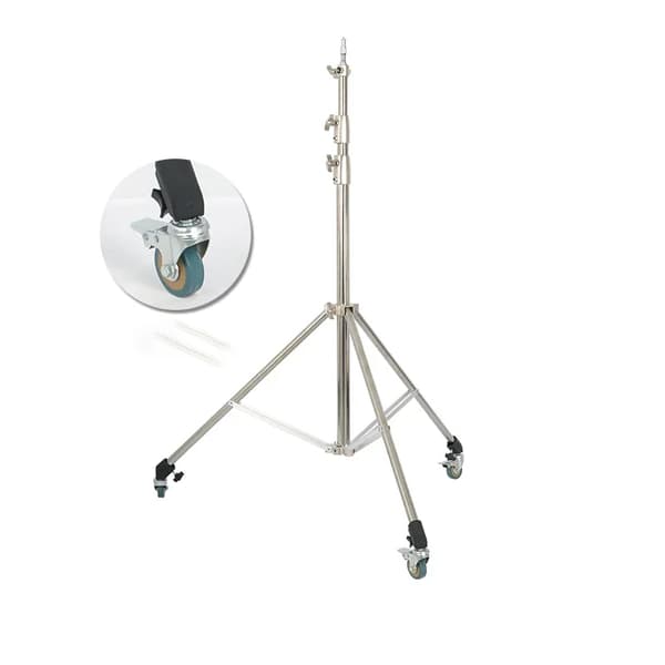 Tripod, Rustfrit Stål, Justerbar Højde,2.8M med hjul